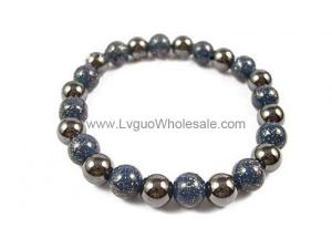 Hematite Stone Beaded Stretch Bracelet